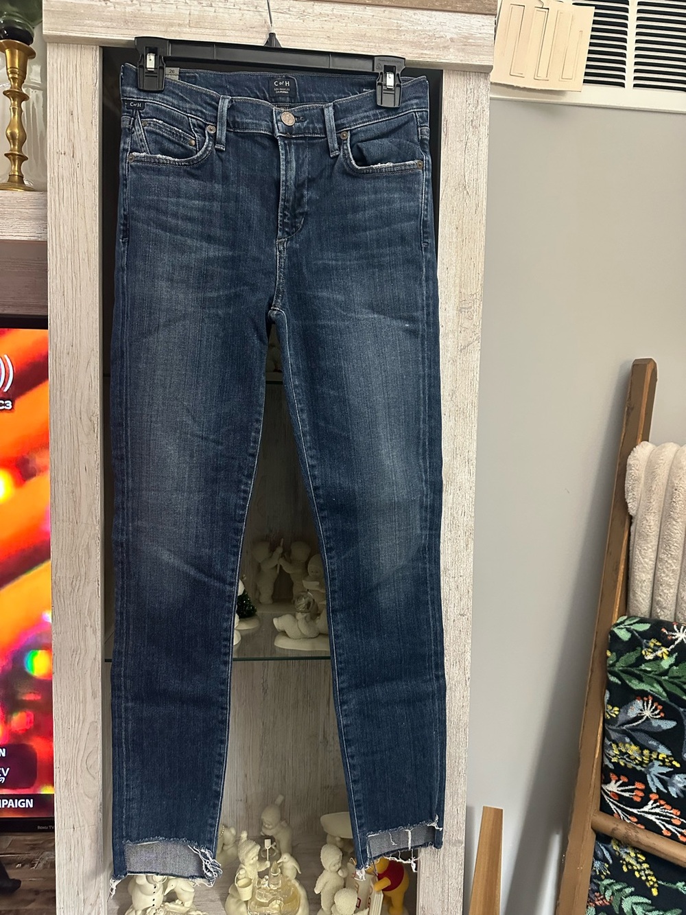 Citizens Of Humanity Dark Blue Distressed Skinny Jeans